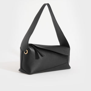 LOEWE Puzzle Leather Hobo Bag in Black