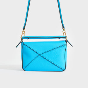 LOEWE Puzzle Mini Leather Shoulder Bag in Blue