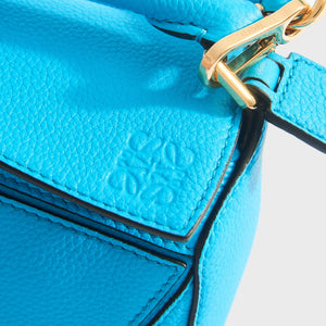 LOEWE Puzzle Mini Leather Shoulder Bag in Blue