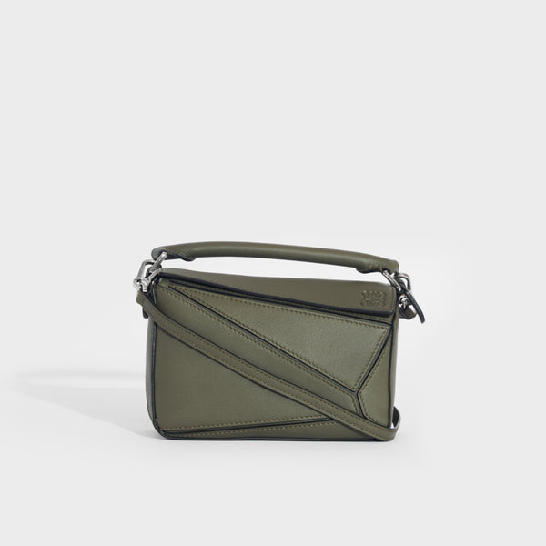LOEWE Puzzle Mini Leather Bag in Green COCOON