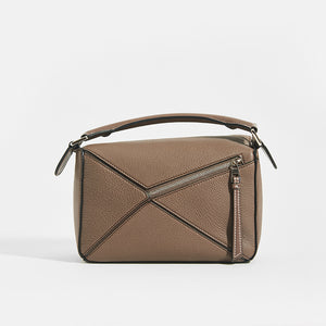 LOEWE Puzzle Small Grained Leather Bag in Dark Taupe