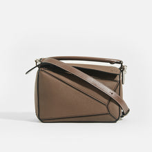 Load image into Gallery viewer, LOEWE Puzzle Small Grained Leather Bag in Dark Taupe With Top Handle and Crossbody Strap