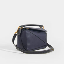 Load image into Gallery viewer, LOEWE Puzzle Small Grained Leather Bag in Navy Side View