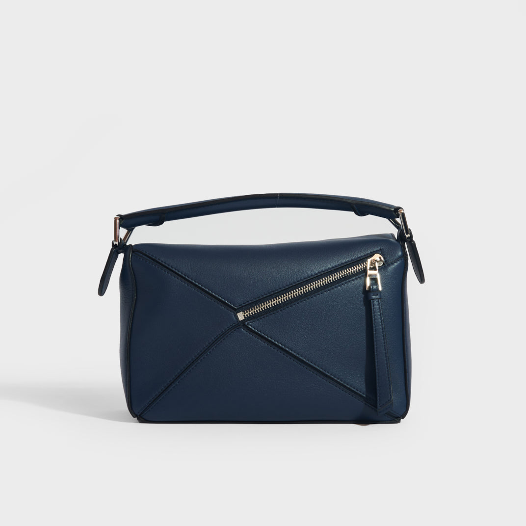 Puzzle Small Smooth Leather Bag in Ocean