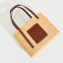 Load image into Gallery viewer, LOEWE Small Leather and Raffia Tote in Natural &amp; Pecan