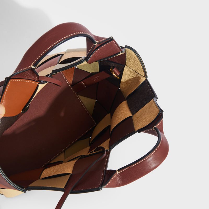 LOEWE Woven Upcycled-Leather Basket Bag