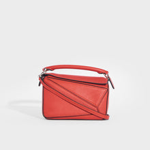 Load image into Gallery viewer, Front view ofthe LOEWE Puzzle Mini Leather Shoulder Bag in Pomelo