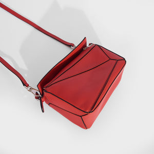 LOEWE Puzzle Mini Leather Shoulder Bag in Pomelo