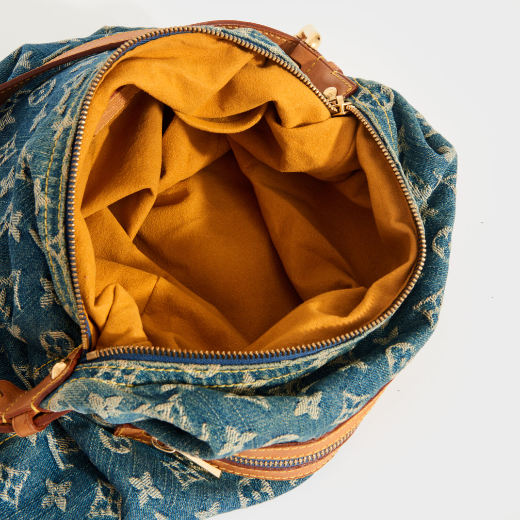 Monogram Denim Baggy GM Shoulder Bag in Blue 2005