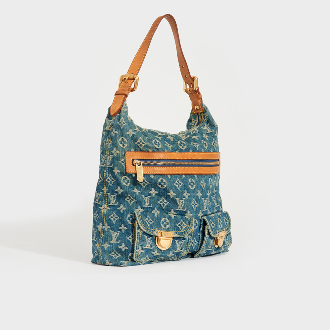 Monogram Denim Baggy GM Shoulder Bag in Blue 2005