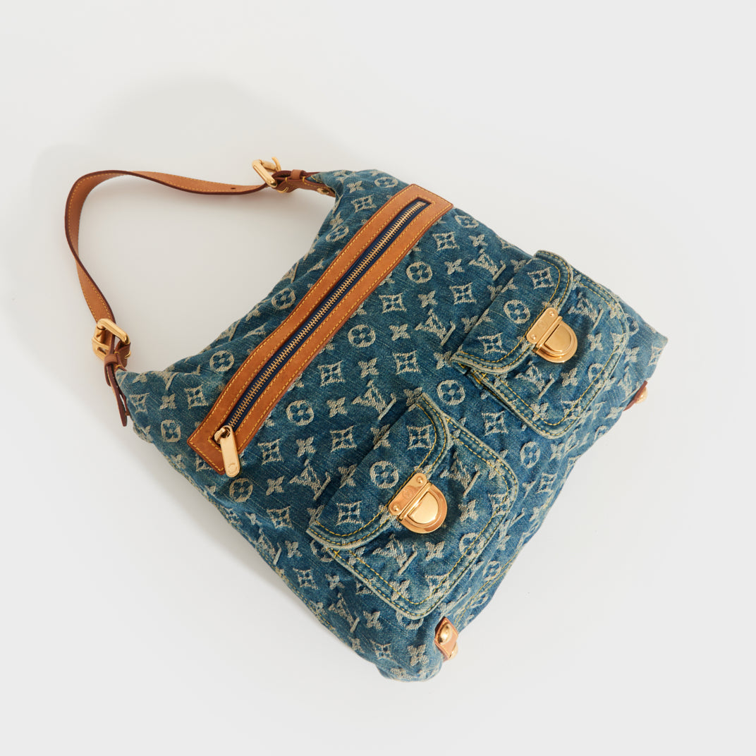 Monogram Denim Baggy GM Shoulder Bag in Blue 2005