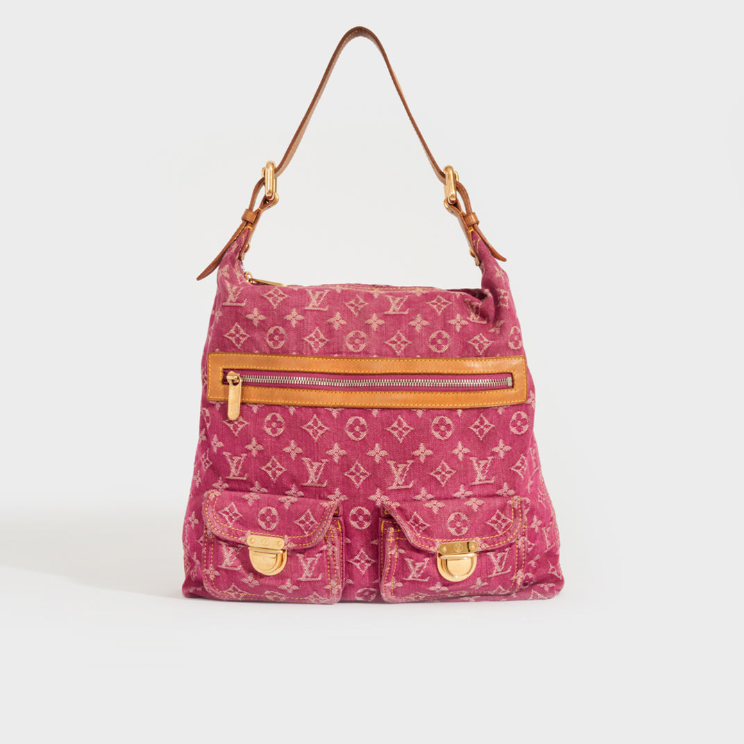 Monogram Denim Baggy GM Shoulder Bag in Fuschia 2008