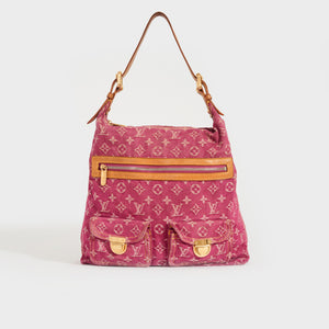 LOUIS VUITTON Monogram Denim Baggy GM Shoulder Bag in Fuschia 2008