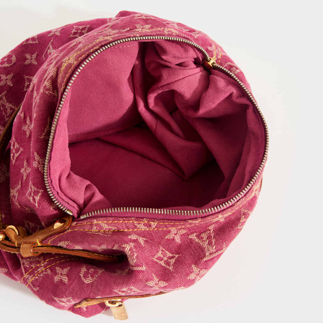 Monogram Denim Baggy GM Shoulder Bag in Fuschia 2008