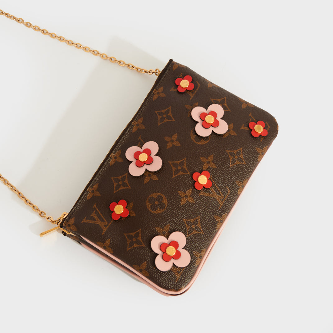 Brown Louis Vuitton Monogram Blooming Flowers Double Zip Pochette Cros –  Designer Revival