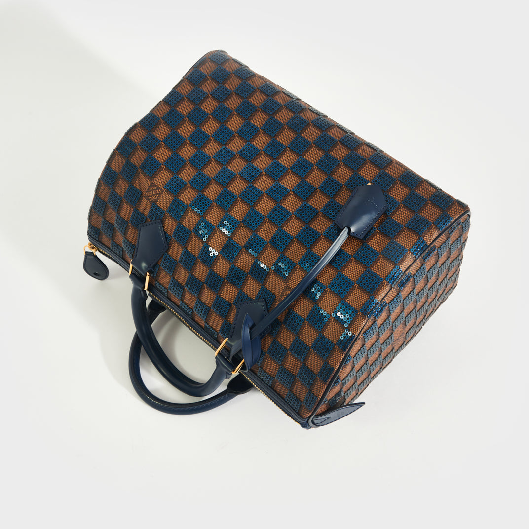 Damier Paillettes Speedy 30 with Navy Sequins