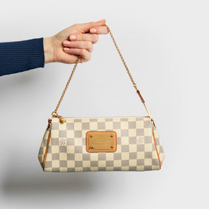 LOUIS VUITTON Damier Azur Eva Clutch Bag with Shoulder Strap 2009