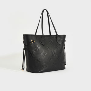 Louis Vuitton V Tote MM Black Leather Empreinte Bag