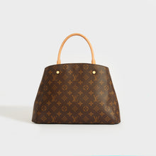 Load image into Gallery viewer, Rear view of the LOUIS VUITTON Montaigne MM Tote in Monogram Canvas