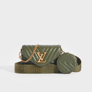 Louis Vuitton New Wave Multi Pochette Gold Hardware Crossbody Black Leather