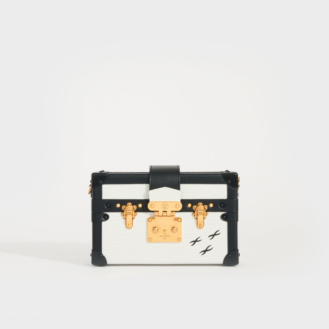 LOUIS VUITTON Petite Malle Epi in White with Black Trim