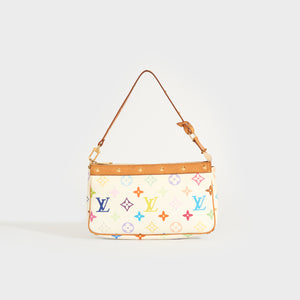 LOUIS VUITTON Pochette Accessoires Handbag in White Multicolour Monogram 2003