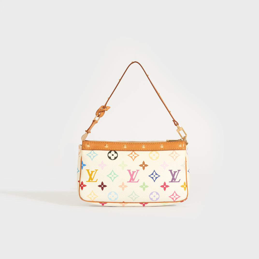 LOUIS VUITTON Pochette Accessoires Handbag in White Multicolour Monogram  2003