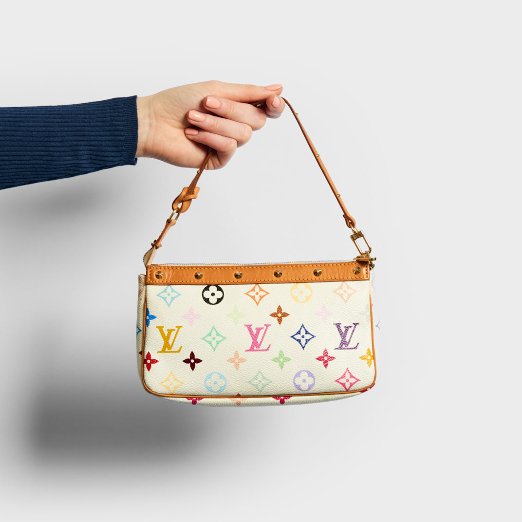 Louis vuitton multicolor pochette accessoires clearance white