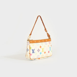 LOUIS VUITTON Pochette Accessoires Handbag in White Multicolour Monogram 2003