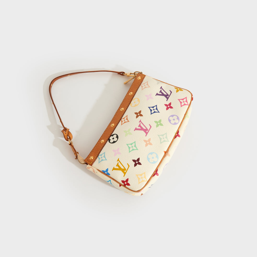 Louis Vuitton Pochette Accessories White Multicolor Monogram Crossbody –  Debsluxurycloset