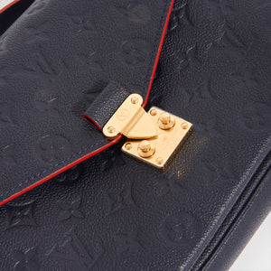 Louis Vuitton Pochette Metis Monogram Empreinte Leather Marine Rouge Navy  Red