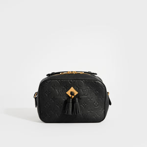 Front view of the LOUIS VUITTON Saintonge Shoulder Bag in Black Empreinte Leather