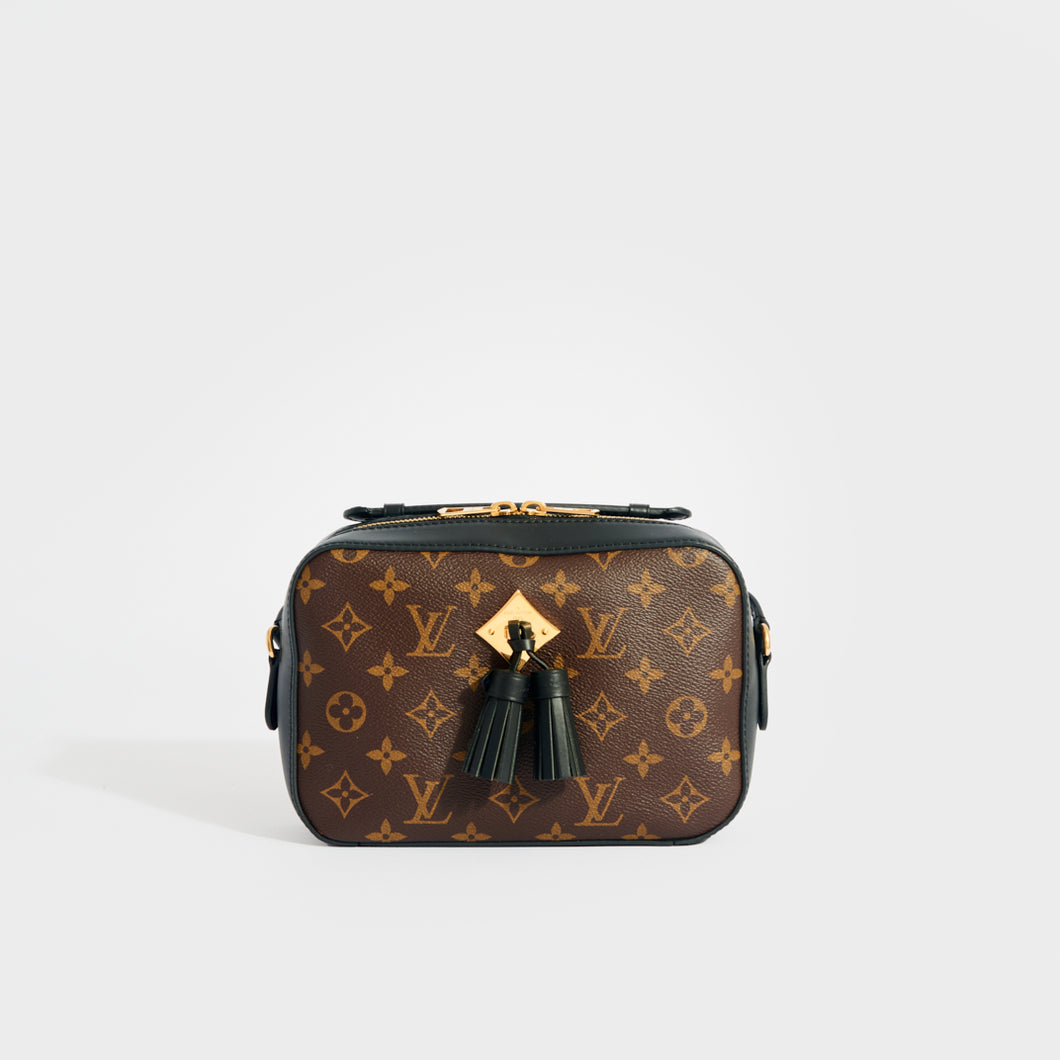 Front view of the LOUIS VUITTON Saintonge in Monogram Canvas and Black Leather