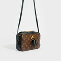 Saintonge Shoulder Bag in Monogram Canvas and Black Leather