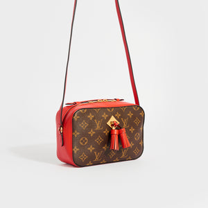 Louis Vuitton Brown Monogram Canvas & Coquelicot Leather Saintonge