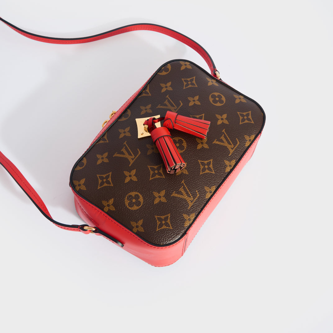 Louis Vuitton M43556 Monogram Canvas Saintonge Coquelicot Red Crossbody Bag  (AH2179)