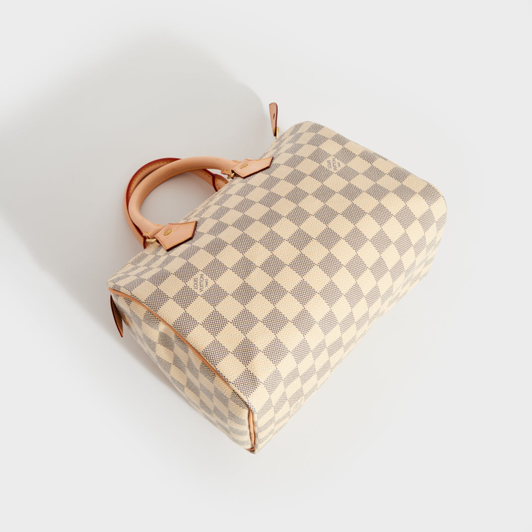 Louis Vuitton Speedy B 25, Nautical Damier Azur Canvas with Gold Hardware,  Preowned in Dustbag WA001