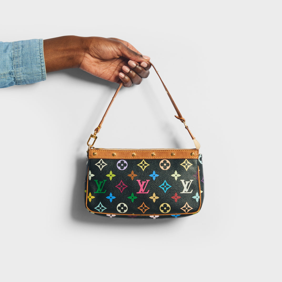 LOUIS VUITTON x Takashi Murakami Pochette Accessoires in Black