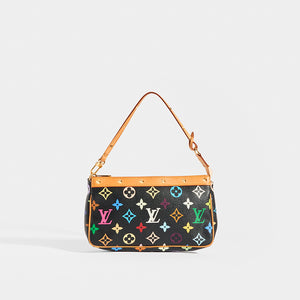 Front of LOUIS VUITTON x Takashi Murakami Pochette in Black Multi