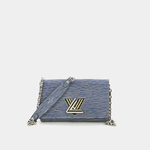 LOUIS VUITTON Twist Chain Wallet in blue and white