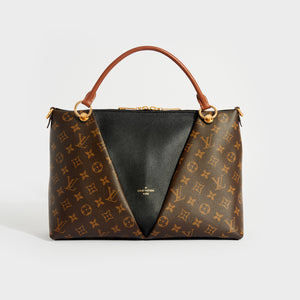Louis Vuitton V mm Monogram Leather Hobo Bag Black