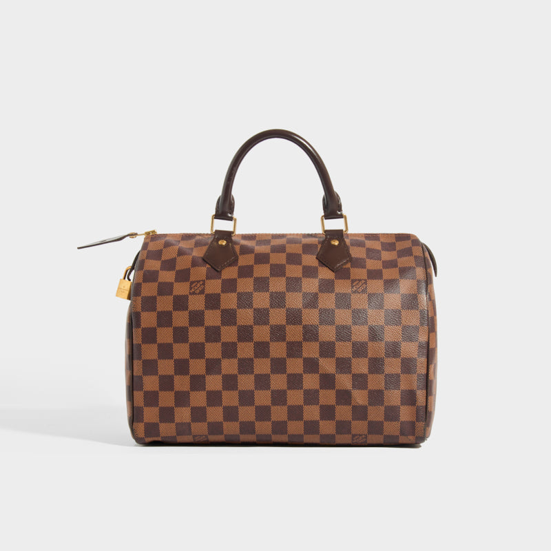 Louis Vuitton, Speedy 30 Damier Ebene cloth handbag. - Unique