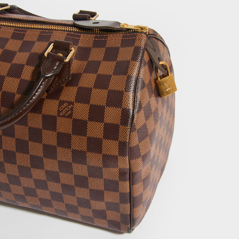 Speedy 30 in Damier Ebène Canvas with Charms