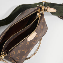 Load image into Gallery viewer, Interior of LOUIS VUITTON Multi Pochette Bag with Khaki Strap