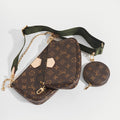 Multi Pochette Accessories Bag with Khaki Strap