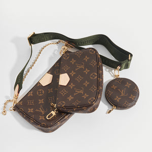 LOUIS VUITTON Multi Pochette Accessories Bag with Khaki Strap