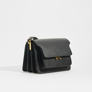 MARNI Medium Trunk in Black Saffiano Leather