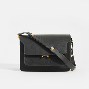 MARNI Medium Trunk in Black Saffiano Leather