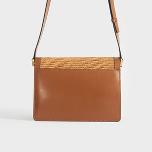 MARNI Medium Raffia Trunk Crossbody Bag in Dark Tan