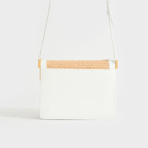 MARNI Mini Raffia Trunk Crossbody Bag in White